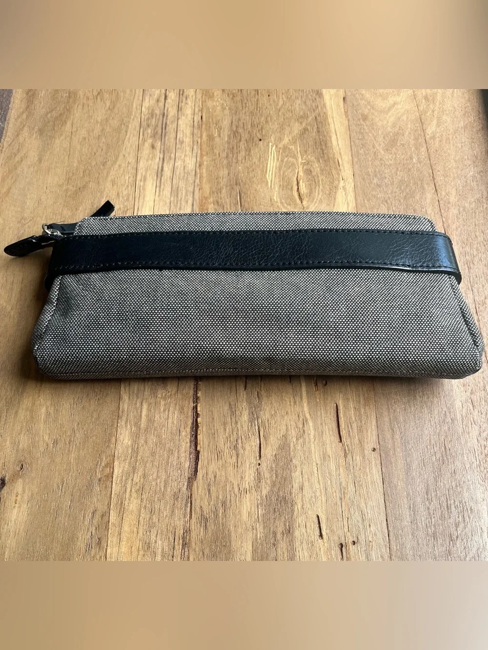 Banana Republic Tweed Leather Clutch Bag Black